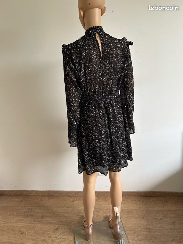 Robe noire et beige à manches longues Femme 9 taille XS jamais portée (image 10)