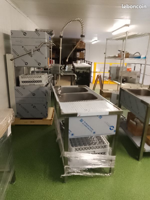 Évier inox pro bac de plonge pour restaurant pizzeria et brasserie (image 2)