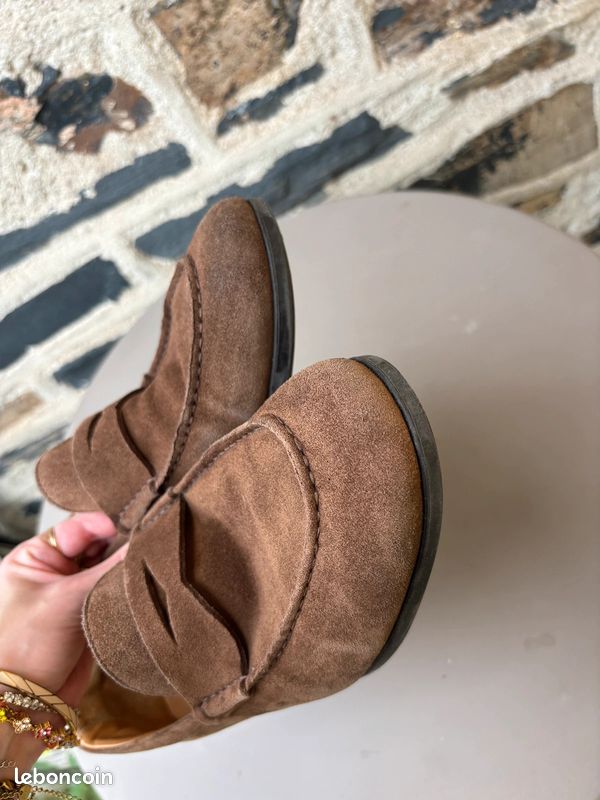 Mocassins Teague Penny Loafers Sebago en daim & cuir marron | Taille 44,5 #SLCM363 (image 3)