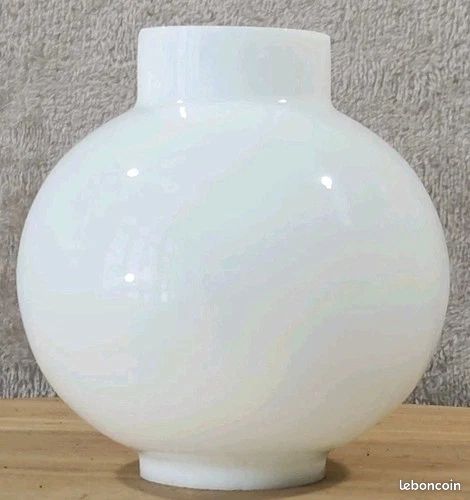 Ancien tulipe globe boule lampe suspension A Emboîtement Opaline Blanc Ø10,3 Cm (image 4)
