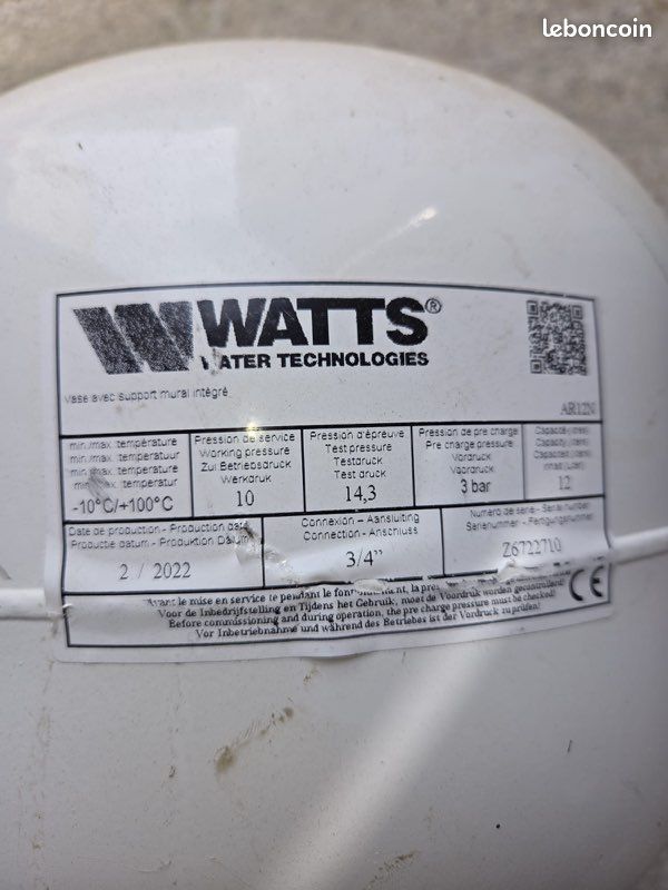 Vase d'expansion sanitaire Watts (image 3)