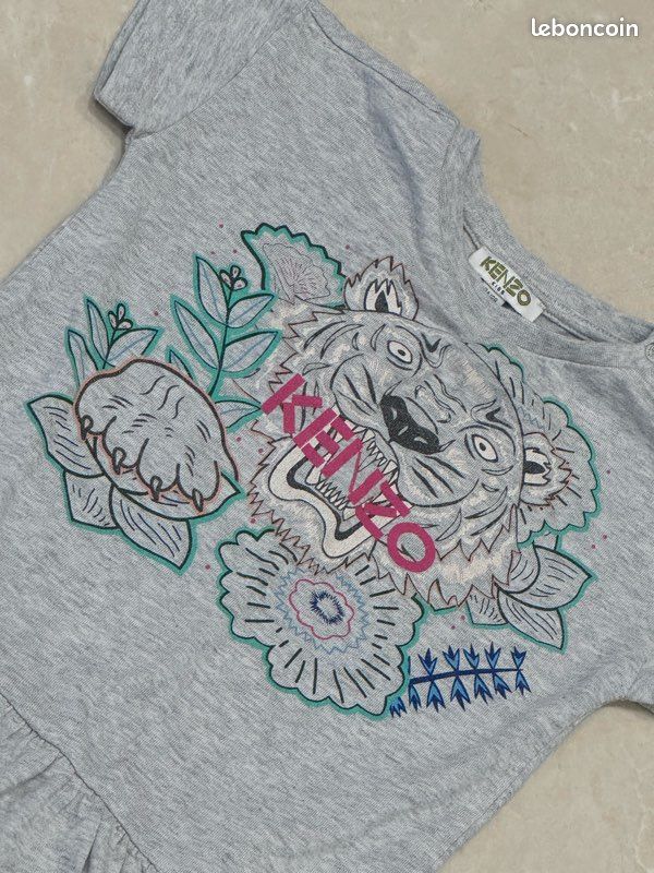 Robe grise bébé fille de marque Kenzo Kids, taille 3 ans/98 (image 2)