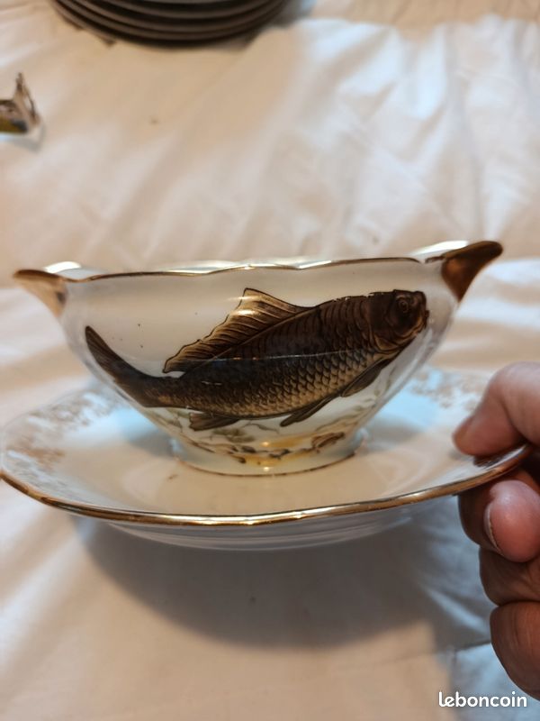 Service à Poisson en Porcelaine – Élégance Vintage