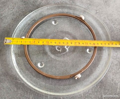 Plateau en verre pour micro-ondes Ø27cm + cercle à roulettes (image 1)