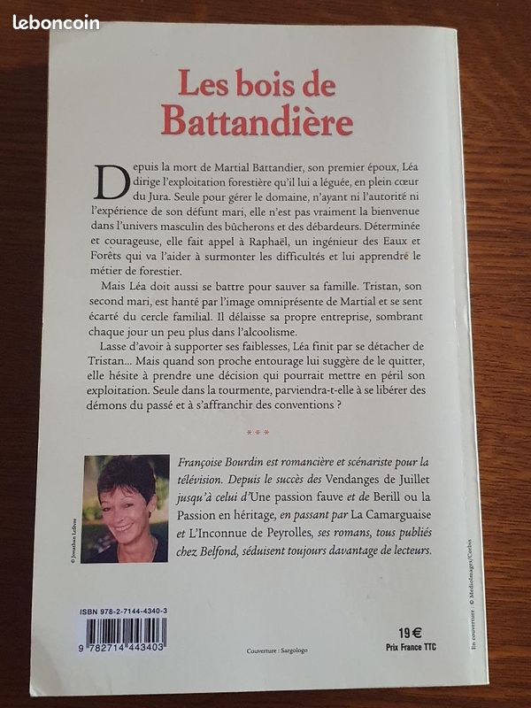 Livre Les bois de Battandière de Françoise Bourdin Editions Belfond (image 2)