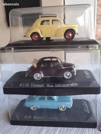 Miniature Renault Dauphine 1/32 Clé - Rose Marbré, Défaut Fabrication, Algérie 1976