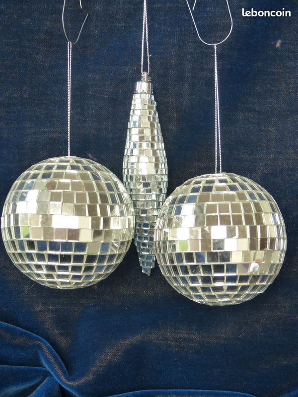 Lot De 12 Porte-Clés Boules Disco Bleues - Accessoires Fête Années 70 - Pendentif Réfléchissant