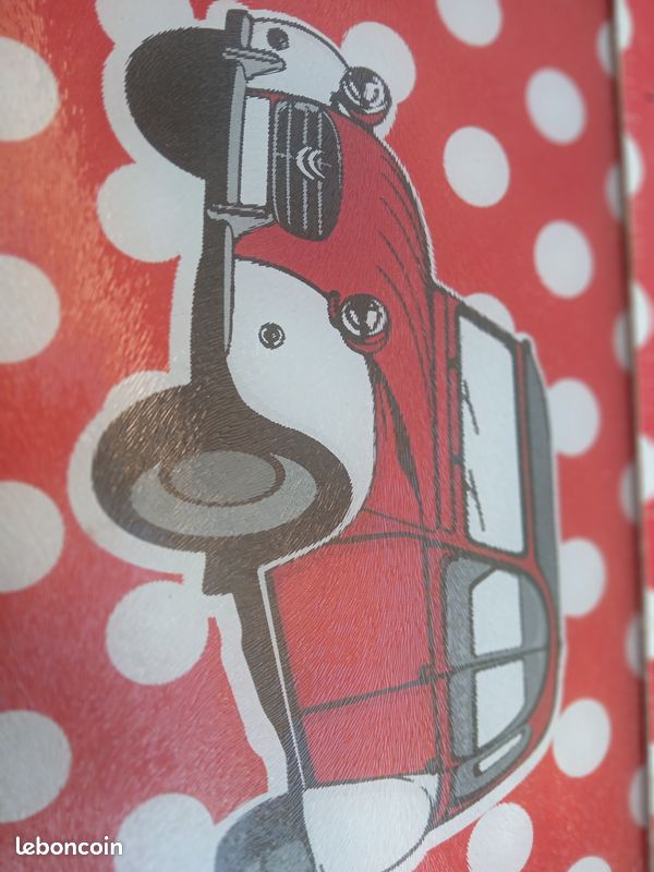 Planche a découper, en verre, décoratif, style rétro, Citroën, 2cv , rouge blanc, 2 CV (image 1)