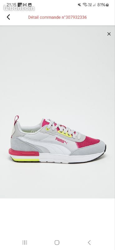 Sneakers en velours R22 - Gris et rose (image 1)