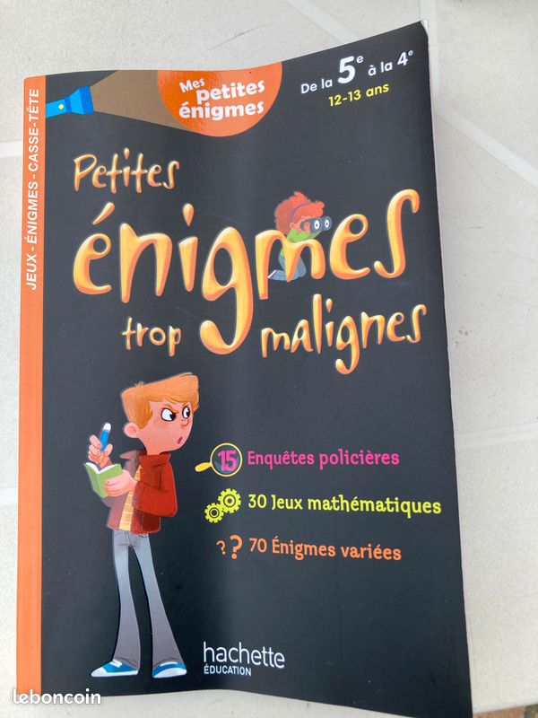 Petites énigmes trop malignes de la 5eme à la 4eme ed. Hachette éducation (image 1)