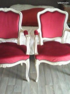 Deux fauteuils rouge style Louis XV (image 3)
