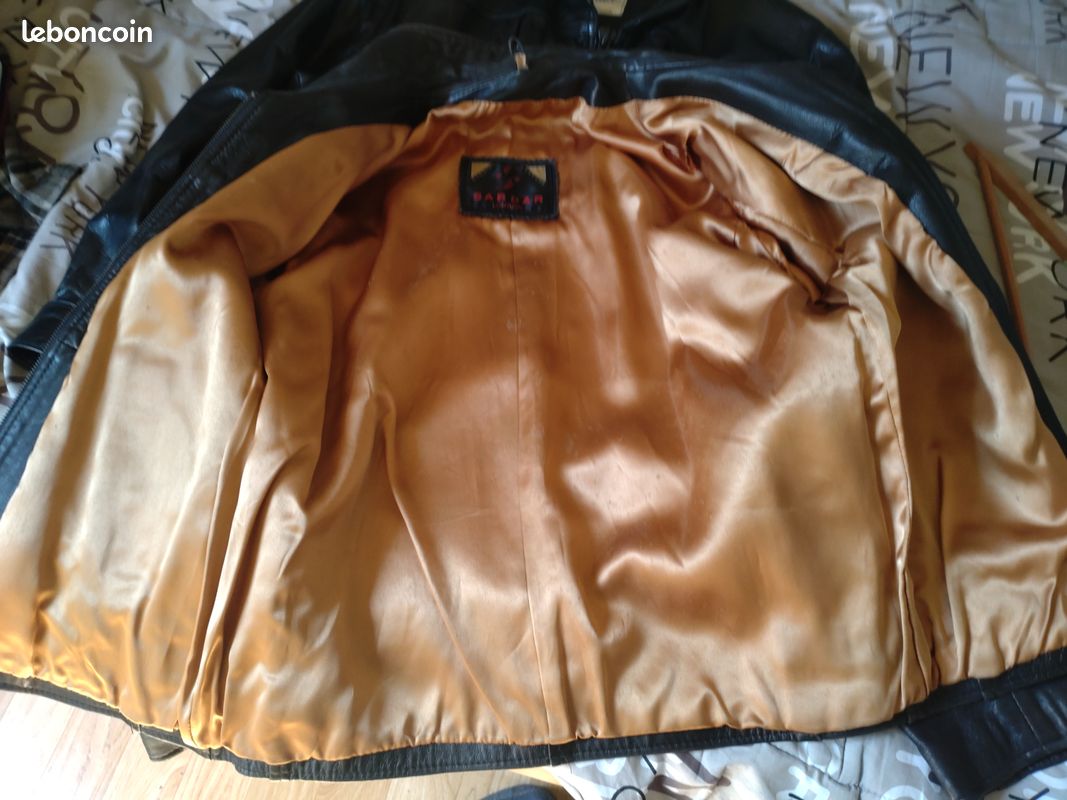 Blouson en cuir noir homme (image 2)