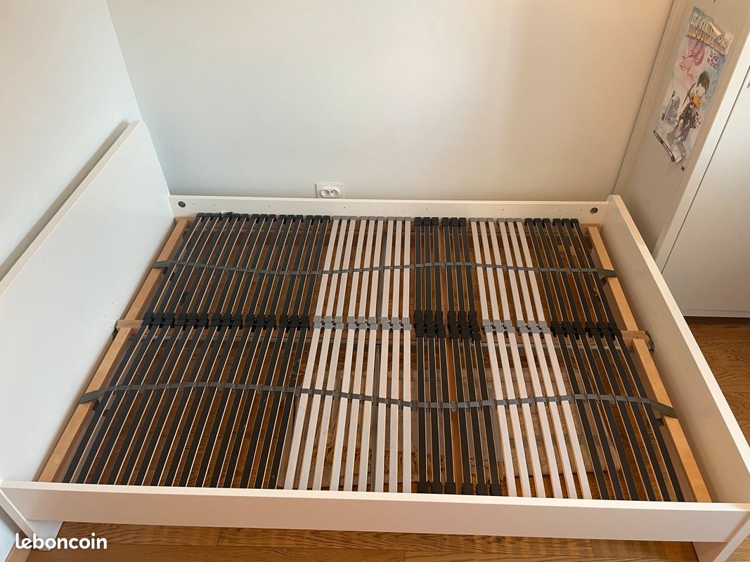 Lit double IKEA complet cadre+sommier+matelas (image 3)