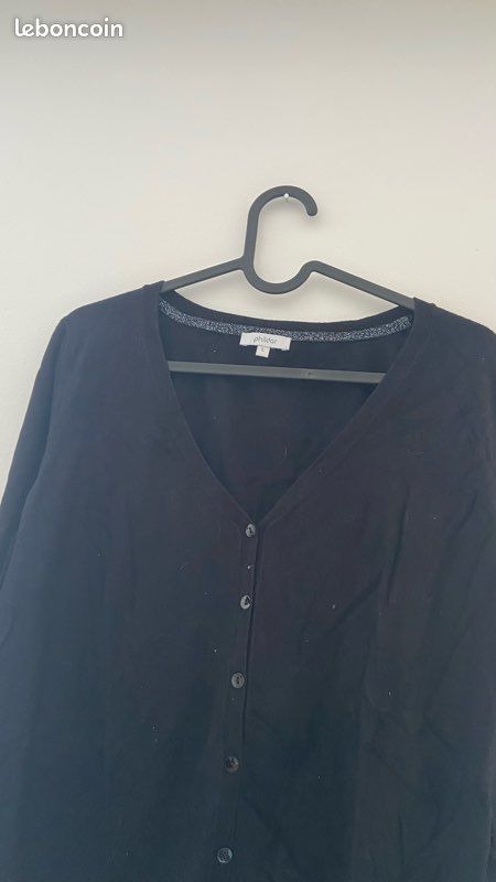 Pull Gilet Sans Manches Femme Noir – Taille 42/44 – Acrylique Neuf