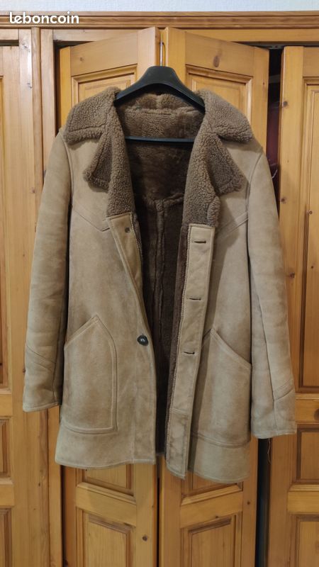 Manteau Homme Peau De Mouton Retournée 42 Vintage Vêtements