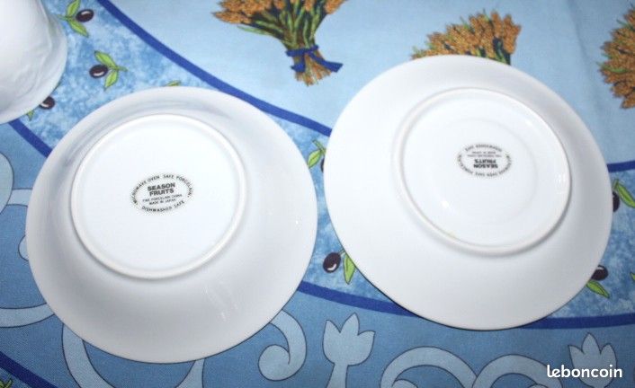 Ensemble 3 pièces, 1 personne : tasse, coupe et sous-coupe porcelaine blanche (zoe24) (image 4)