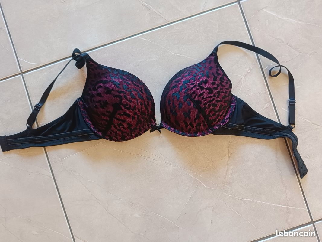 Soutien Gorge bordeaux/noir femme 95 B, très bon état (image 1)