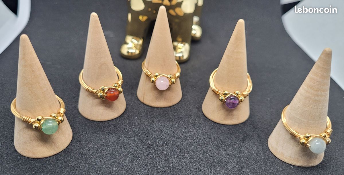 Bague ajustable style bohème et sa pierre – Neuve – 14 (image 4)