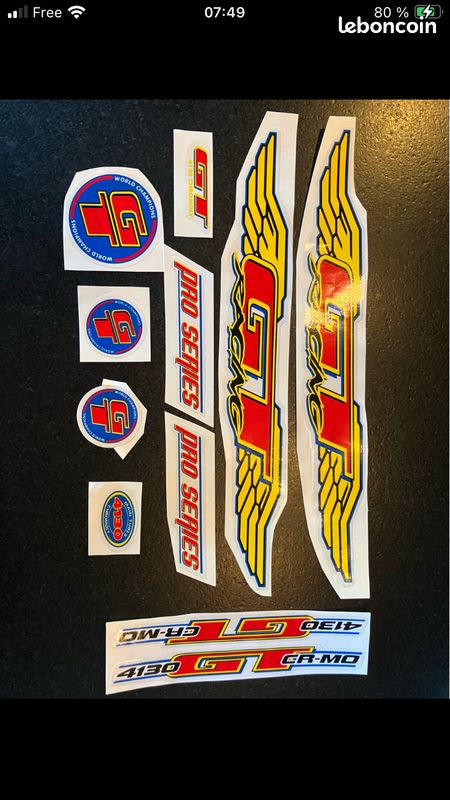 Kit Stickers Autocollants vélo GT - Stickers Perso