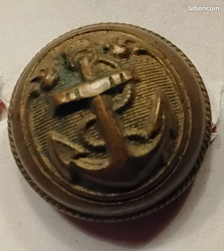 Lot de 3 Boutons Militaires Anciens - Ancre de Marine (image 1)