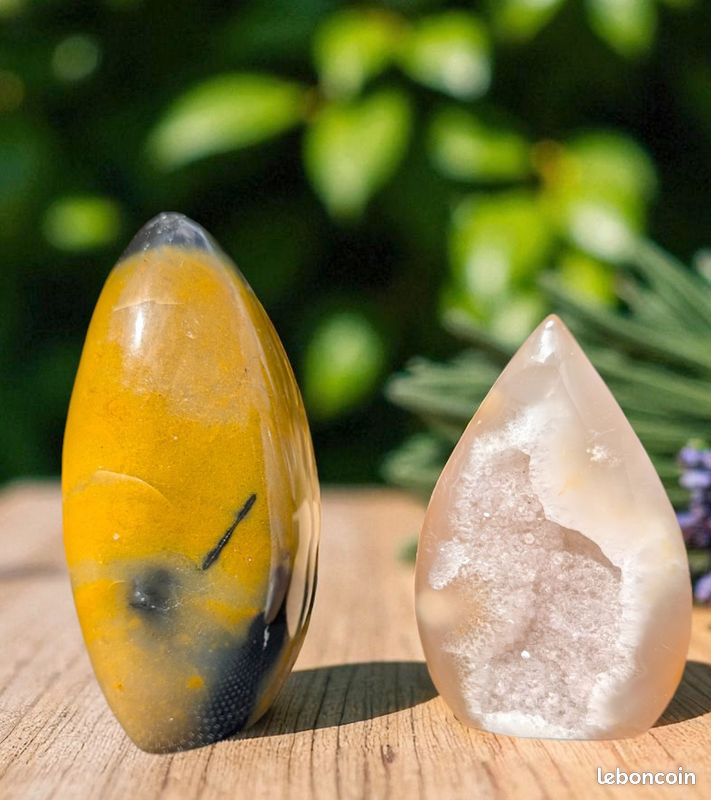 790g, pierre Agate brute polie - Géode de pierre naturelle (image 14)
