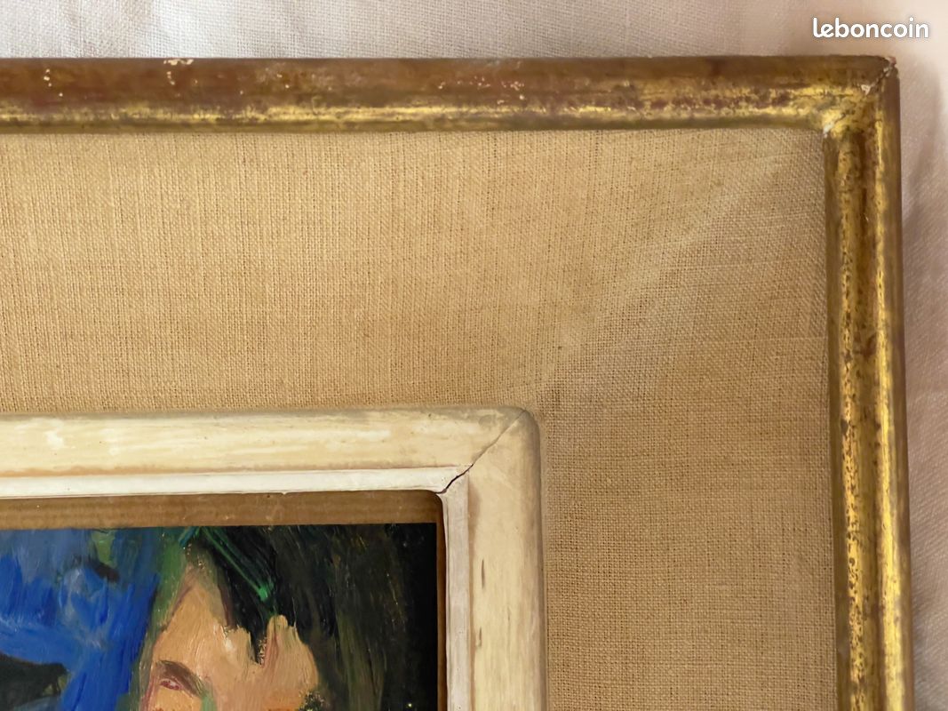 « Arlequin » par Alfred Tinsel (1920 - 1989) peinture à l’huile 3F signée et datée 1956 (image 14)