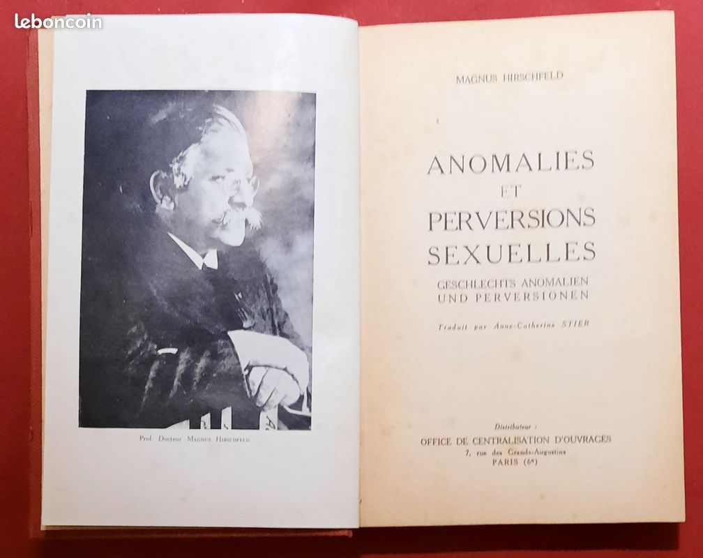 Anomalies et perversions sexuelles / Libido, érotisme, instinct sexuel, vie  sexuelle, sexe, Libertinage / Masturbation / Orgasme / Sodomie / Magnus  Hirschfeld - Livres