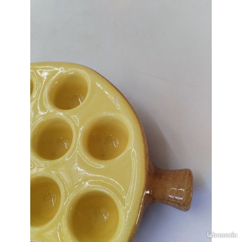 Lot De 2 Plats à Escargots Emile Henry 12 Trous En Grès Céramique Fabrication Française Vintage