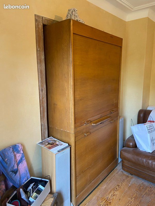 Meuble porte déroulante avec verre et miroir (image 2)