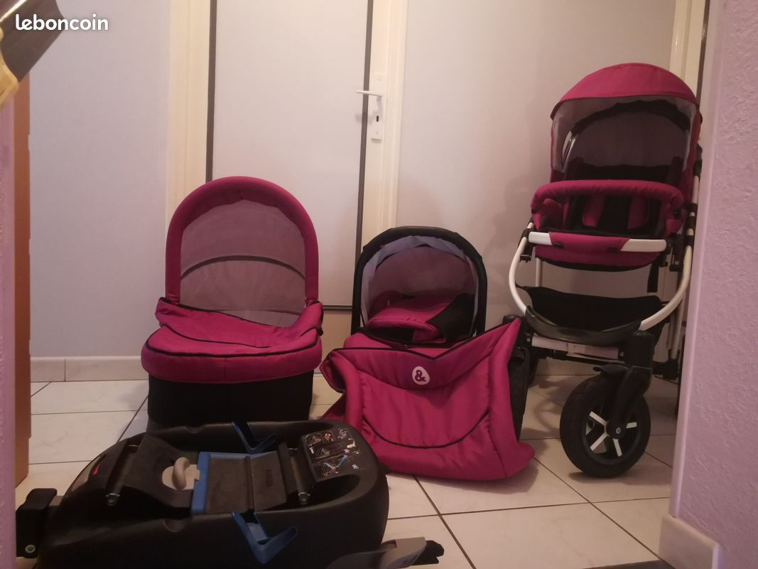 Poussette trio Black and White avec base Isofix Équipement bébé