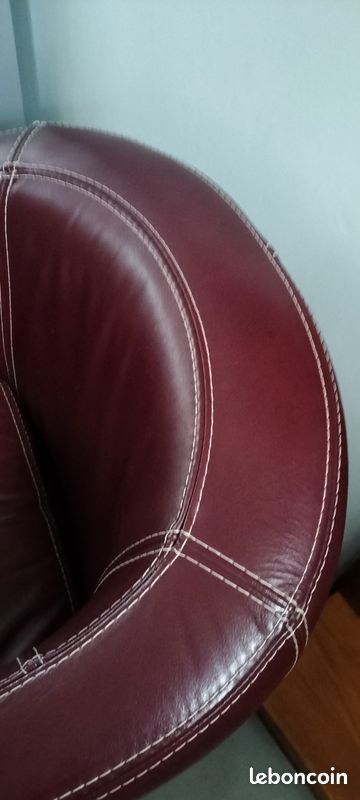 Fauteuil club cuir véritable (image 2)