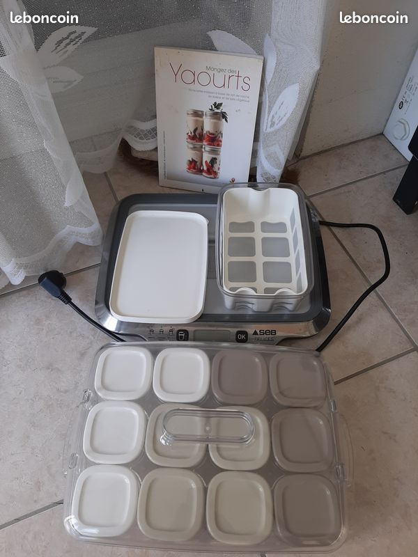 Yaourtière seb délices multi délices 3 programmes un bac fromage blanc 12 pots en verre 12 couvercles un livre de recettes (image 7)