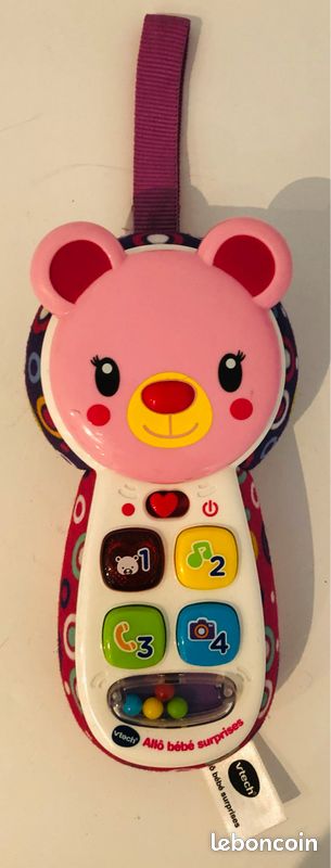 Vtech téléphone allo bébé surprises 6-36 mois ourson rose miroir jouet d’éveil parlant interactif découverte chiffres couleurs musique 70 chansons mélodies phrases nomade motricité fine lot SOP77 (image 3)