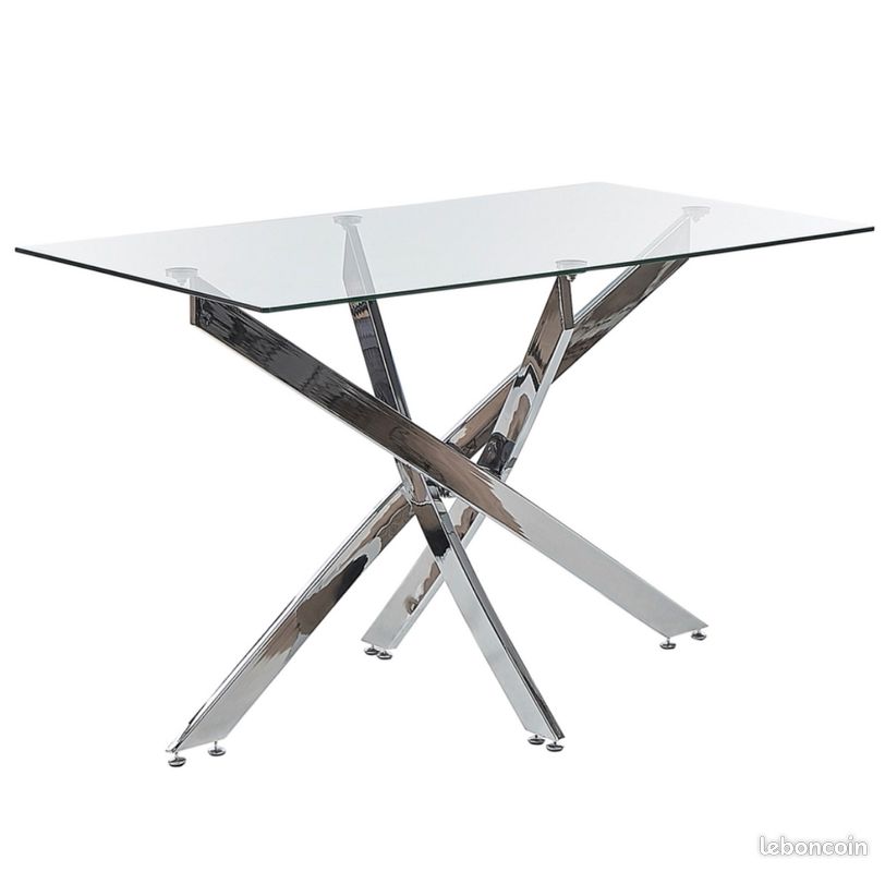 Table design en verre 120 cm (image 1)
