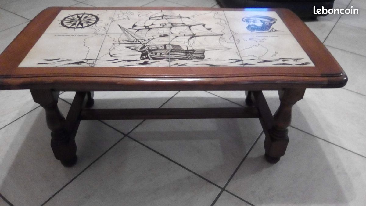 Table basse décor Christophe Colomb (et85) (image 6)