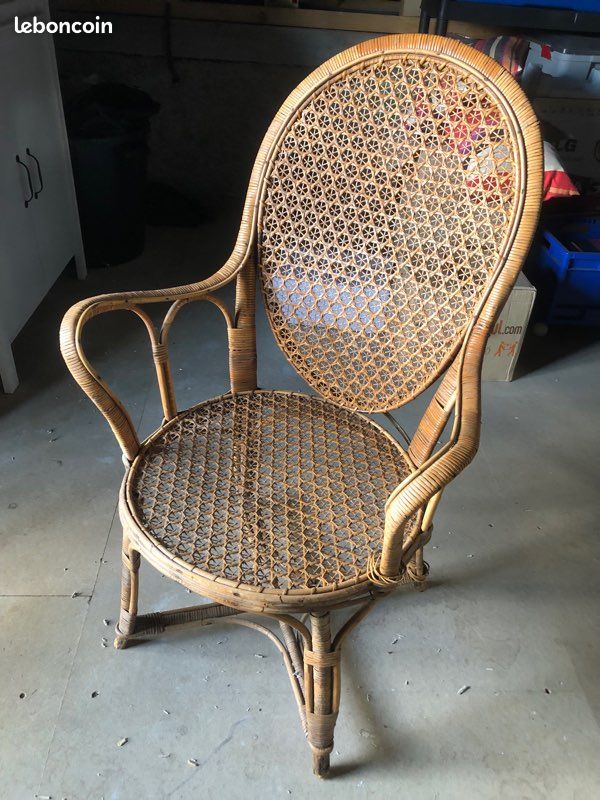 Fauteuil ancien en rotin (image 2)