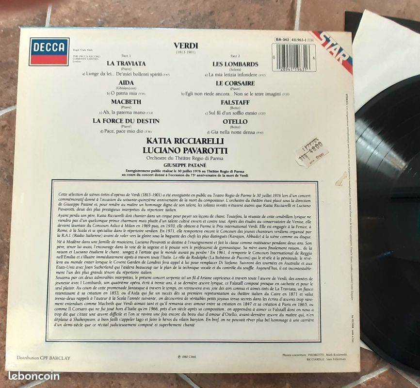 Lot de 4 albums vinyles 33 tr Pavarotti (image 7)