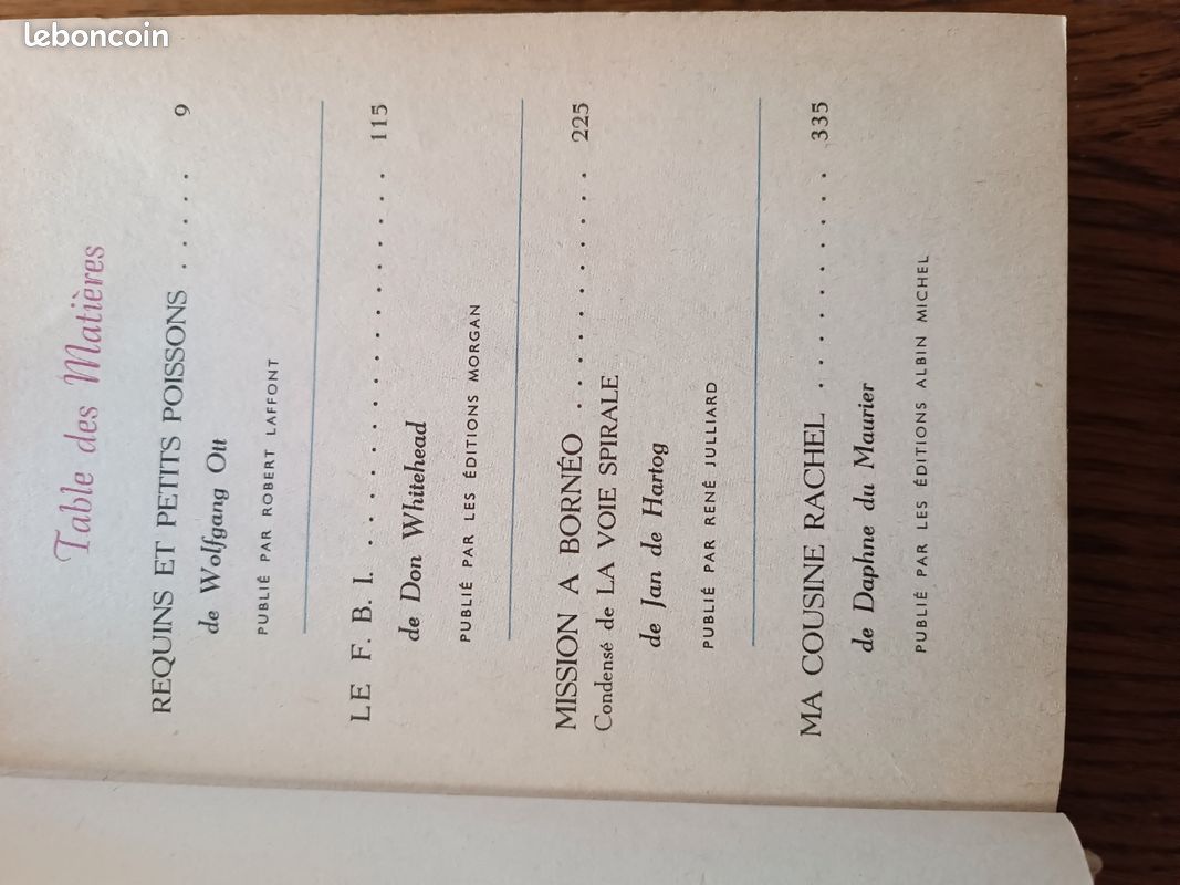 Vends 4 Livres anciens " Sélection du Livre " . 1958 (image 7)
