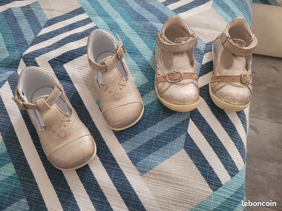 Lot 2 paires chaussures 21 cuir (image 1)