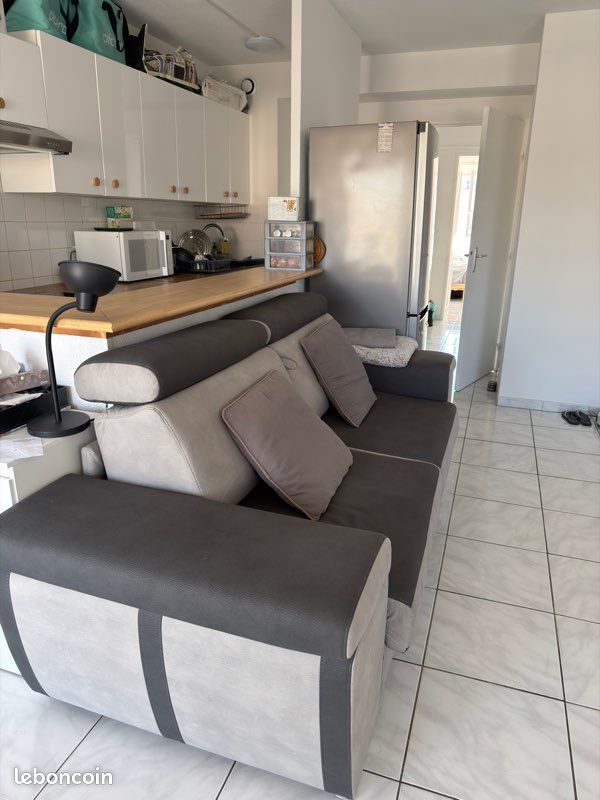 Canape convertible - gris anthracite/gris clair (image 4)