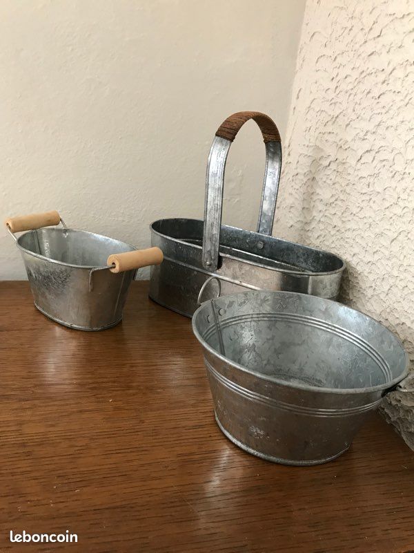 Lot de 3 caches pot en zinc (image 3)
