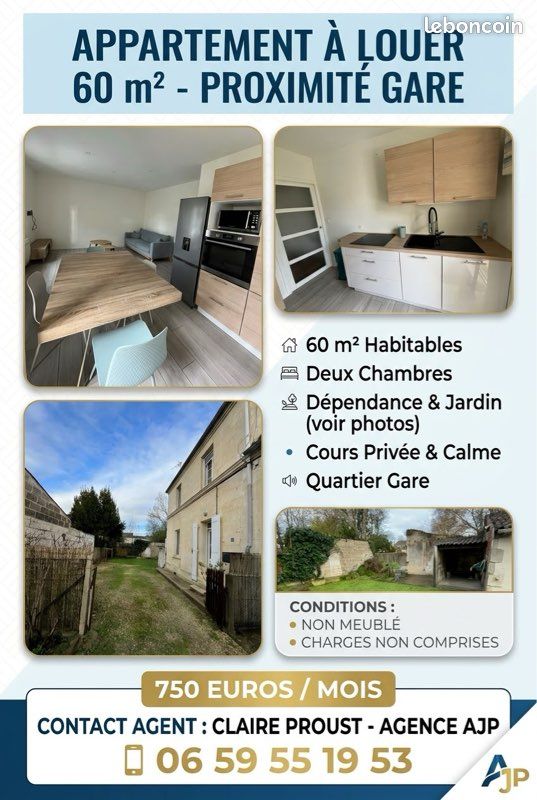 Maison 3 pièces 60 m² · à Saintes · 60 m² · 750 €/mois
