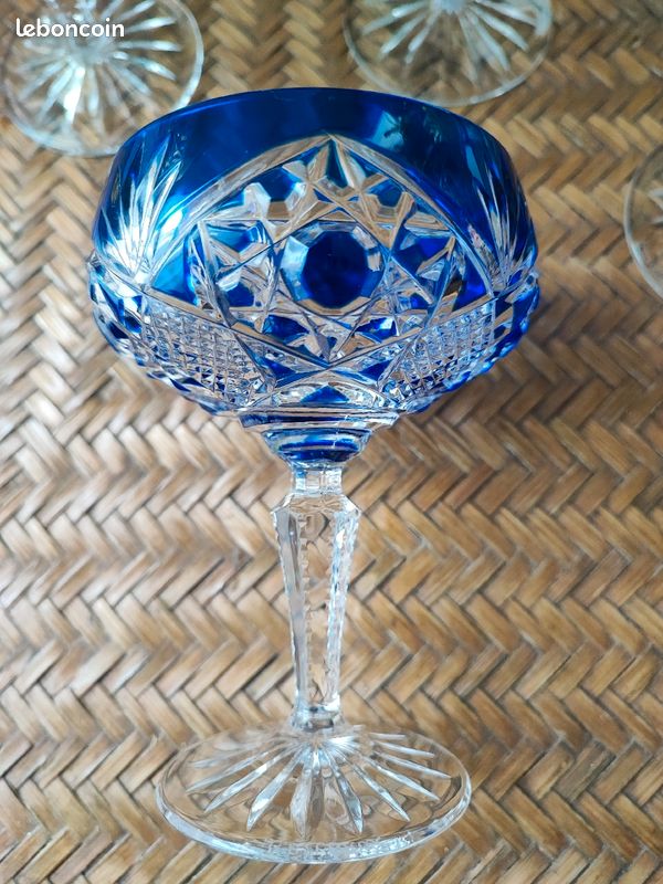 Lot 7 verres coupes Champagne baccarat "parmentier", (image 3)
