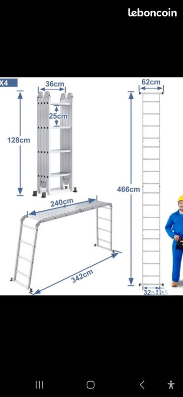 Échelle modulable 4 en 1 (image 1)