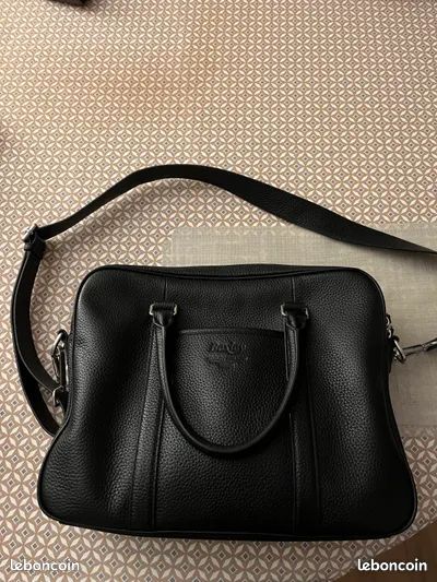 Sacoche/Sac ordinateur portable en cuir véritable – Bexley – Noir – 13/14" – Comme neuf (image 1)