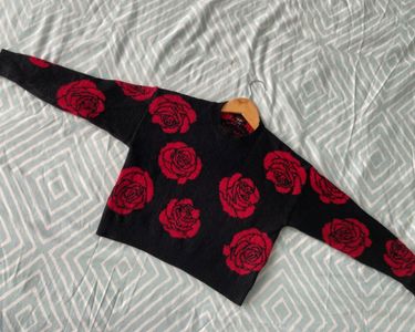 Lot De 2 Pulls Cache Cache Et Jennyfer - Taille M - Noir Avec Motif Rose - Occasion Très Bon état