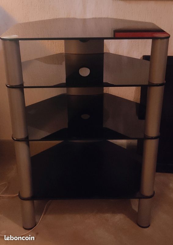 Meuble hifi audiophile metal et verre (image 1)