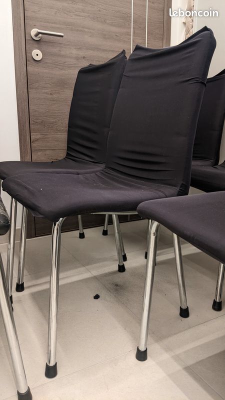 Lot de 8 chaises noires (image 3)