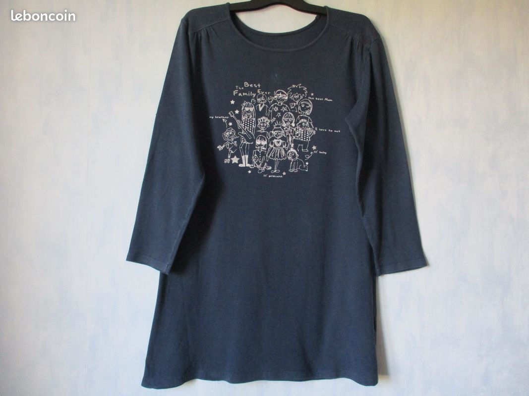 Big Tee shirt en coton bleu marine - Taille 46 (image 1)