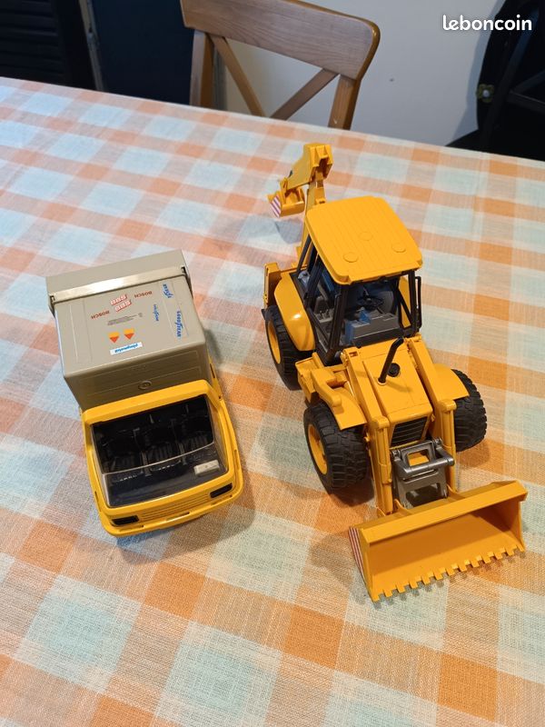 Lot Camion poubelle et tractopelle - Jeux & Jouets